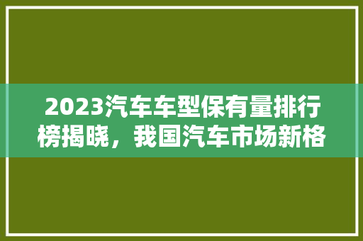 2023汽车车型保有量排行榜揭晓，我国汽车市场新格局