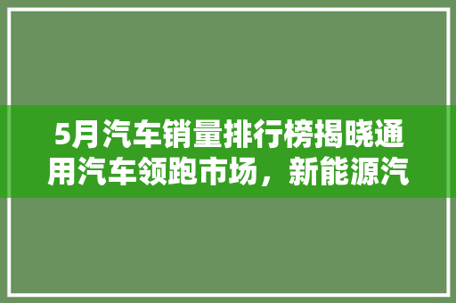 5月汽车销量排行榜揭晓通用汽车领跑市场，新能源汽车异军突起