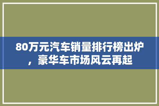 80万元汽车销量排行榜出炉，豪华车市场风云再起
