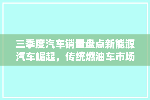 三季度汽车销量盘点新能源汽车崛起，传统燃油车市场调整