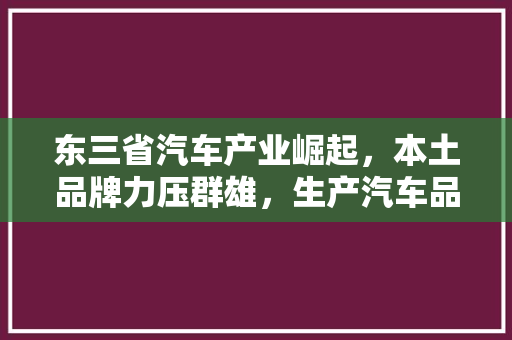东三省汽车产业崛起，本土品牌力压群雄，生产汽车品牌排行榜揭晓