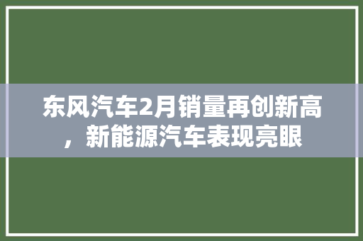 东风汽车2月销量再创新高，新能源汽车表现亮眼