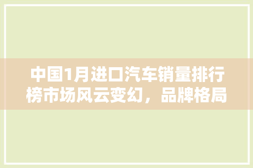 中国1月进口汽车销量排行榜市场风云变幻，品牌格局再洗牌