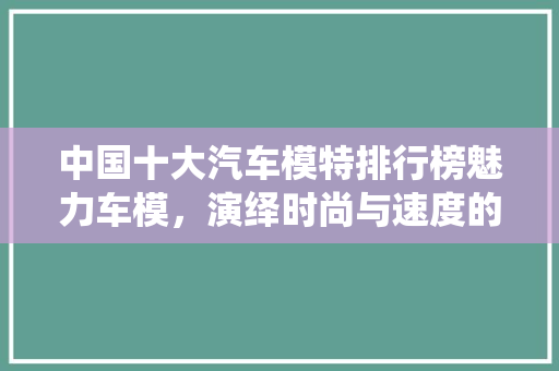 中国十大汽车模特排行榜魅力车模，演绎时尚与速度的完美融合