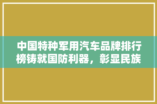 中国特种军用汽车品牌排行榜铸就国防利器，彰显民族骄傲