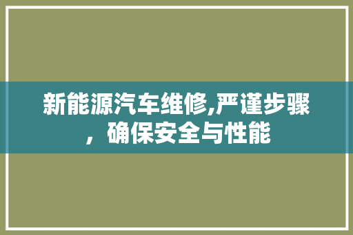 新能源汽车维修,严谨步骤，确保安全与性能