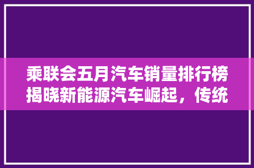 乘联会五月汽车销量排行榜揭晓新能源汽车崛起，传统车企面临挑战