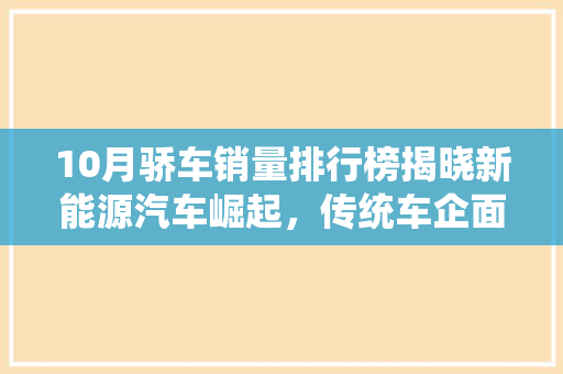 10月骄车销量排行榜揭晓新能源汽车崛起，传统车企面临挑战