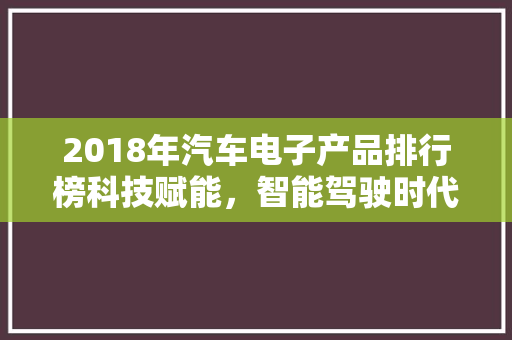 2018年汽车电子产品排行榜科技赋能，智能驾驶时代来临