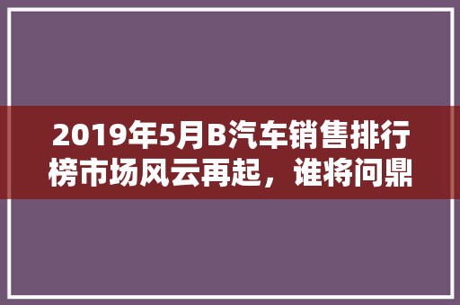 2019年5月B汽车销售排行榜市场风云再起，谁将问鼎巅峰