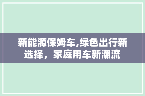 新能源保姆车,绿色出行新选择，家庭用车新潮流