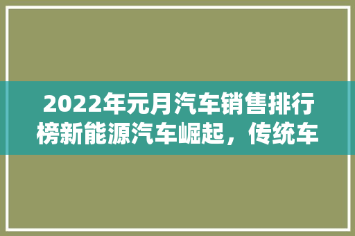 2022年元月汽车销售排行榜新能源汽车崛起，传统车企转型之路