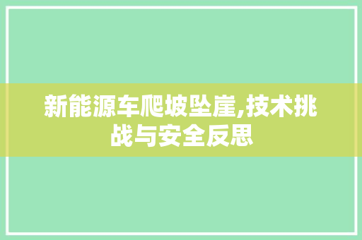 新能源车爬坡坠崖,技术挑战与安全反思