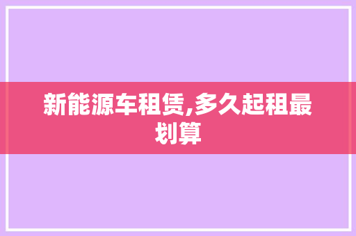 新能源车租赁,多久起租最划算
