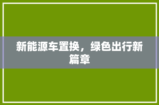 新能源车置换，绿色出行新篇章