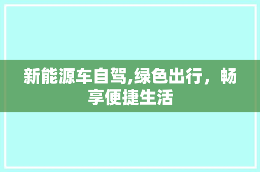 新能源车自驾,绿色出行，畅享便捷生活