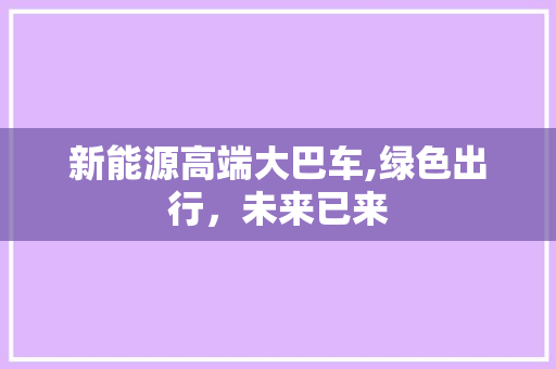 新能源高端大巴车,绿色出行，未来已来