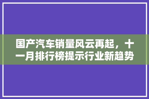 国产汽车销量风云再起，十一月排行榜提示行业新趋势