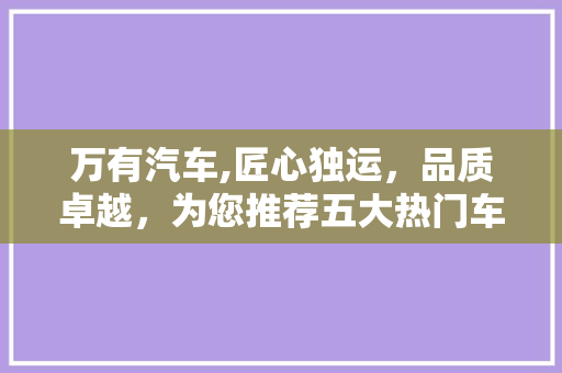 万有汽车,匠心独运，品质卓越，为您推荐五大热门车型