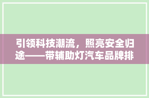 引领科技潮流，照亮安全归途——带辅助灯汽车品牌排行榜