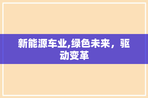 新能源车业,绿色未来，驱动变革