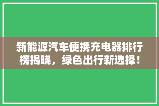 新能源汽车便携充电器排行榜揭晓，绿色出行新选择！
