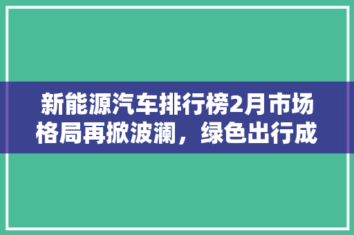 新能源汽车排行榜2月市场格局再掀波澜，绿色出行成为主流