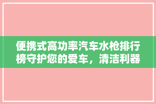 便携式高功率汽车水枪排行榜守护您的爱车，清洁利器大比拼