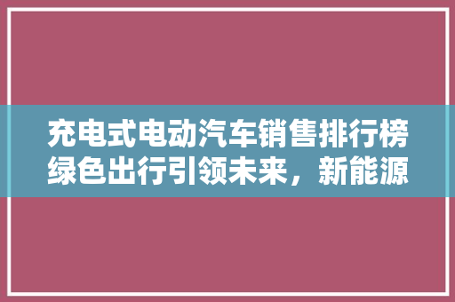 充电式电动汽车销售排行榜绿色出行引领未来，新能源车型抢眼市场