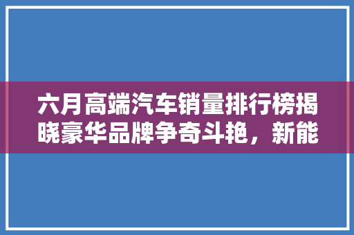 六月高端汽车销量排行榜揭晓豪华品牌争奇斗艳，新能源汽车崛起