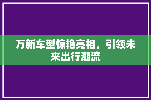 万新车型惊艳亮相，引领未来出行潮流