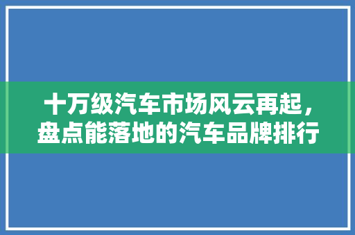 十万级汽车市场风云再起，盘点能落地的汽车品牌排行榜