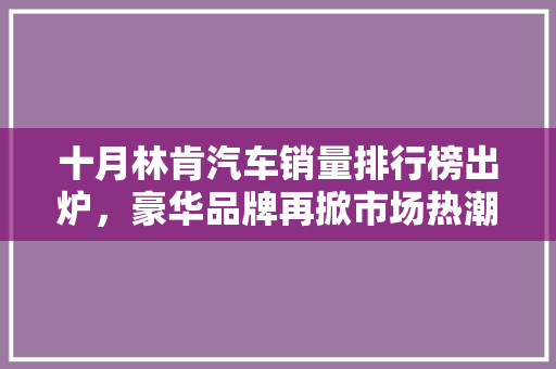 十月林肯汽车销量排行榜出炉，豪华品牌再掀市场热潮