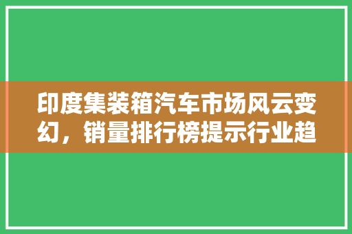 印度集装箱汽车市场风云变幻，销量排行榜提示行业趋势