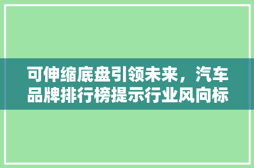 可伸缩底盘引领未来，汽车品牌排行榜提示行业风向标