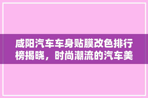 咸阳汽车车身贴膜改色排行榜揭晓，时尚潮流的汽车美容新风尚