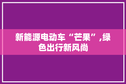 新能源电动车“芒果”,绿色出行新风尚