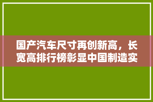 国产汽车尺寸再创新高，长宽高排行榜彰显中国制造实力