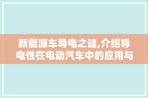 新能源车导电之谜,介绍导电性在电动汽车中的应用与挑战