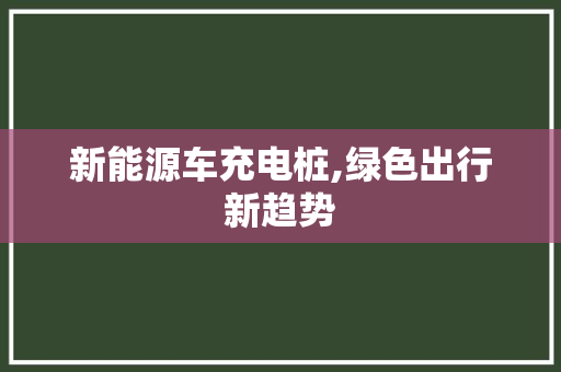 新能源车充电桩,绿色出行新趋势