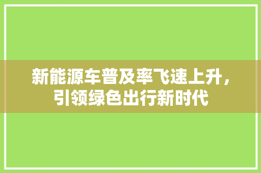 新能源车普及率飞速上升，引领绿色出行新时代