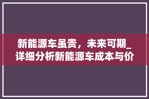 新能源车虽贵，未来可期_详细分析新能源车成本与价值