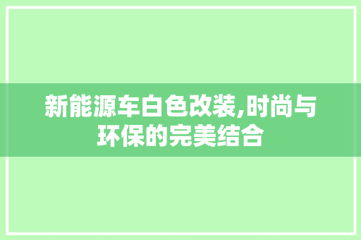 新能源车白色改装,时尚与环保的完美结合