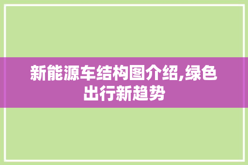 新能源车结构图介绍,绿色出行新趋势