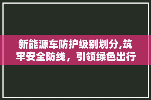 新能源车防护级别划分,筑牢安全防线，引领绿色出行