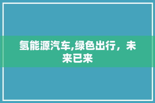氢能源汽车,绿色出行，未来已来