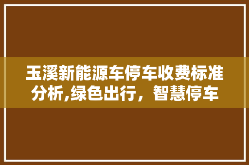 玉溪新能源车停车收费标准分析,绿色出行，智慧停车