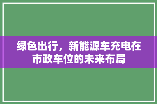 绿色出行，新能源车充电在市政车位的未来布局