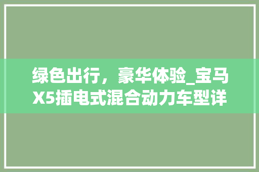 绿色出行，豪华体验_宝马X5插电式混合动力车型详细分析