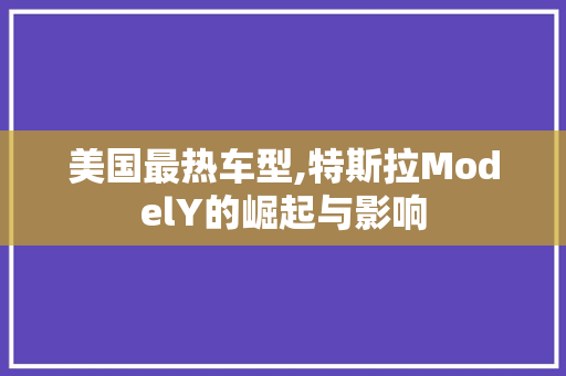 美国最热车型,特斯拉ModelY的崛起与影响